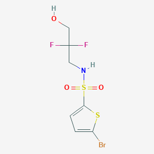 molecular formula C7H8BrF2NO3S2 B6632345 5-bromo-N-(2,2-difluoro-3-hydroxypropyl)thiophene-2-sulfonamide 