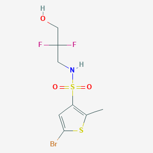 molecular formula C8H10BrF2NO3S2 B6632348 5-bromo-N-(2,2-difluoro-3-hydroxypropyl)-2-methylthiophene-3-sulfonamide 