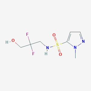 molecular formula C7H11F2N3O3S B6632355 N-(2,2-difluoro-3-hydroxypropyl)-2-methylpyrazole-3-sulfonamide 
