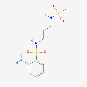 molecular formula C10H17N3O4S2 B6632364 2-amino-N-[3-(methanesulfonamido)propyl]benzenesulfonamide 
