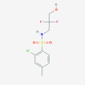 molecular formula C10H12ClF2NO3S B6632372 2-chloro-N-(2,2-difluoro-3-hydroxypropyl)-4-methylbenzenesulfonamide 
