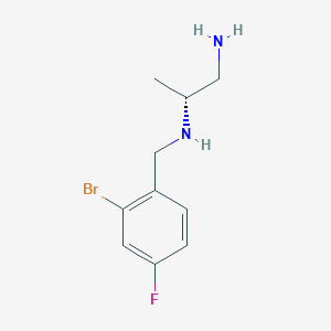 molecular formula C10H14BrFN2 B6632373 (2R)-2-N-[(2-bromo-4-fluorophenyl)methyl]propane-1,2-diamine 