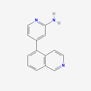 molecular formula C14H11N3 B6632406 4-Isoquinolin-5-ylpyridin-2-amine 