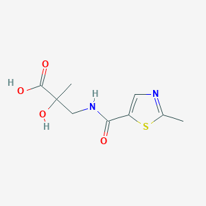 molecular formula C9H12N2O4S B6632422 2-Hydroxy-2-methyl-3-[(2-methyl-1,3-thiazole-5-carbonyl)amino]propanoic acid 