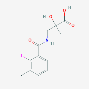 molecular formula C12H14INO4 B6632429 2-Hydroxy-3-[(2-iodo-3-methylbenzoyl)amino]-2-methylpropanoic acid 