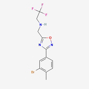 molecular formula C12H11BrF3N3O B6632445 N-[[3-(3-bromo-4-methylphenyl)-1,2,4-oxadiazol-5-yl]methyl]-2,2,2-trifluoroethanamine 