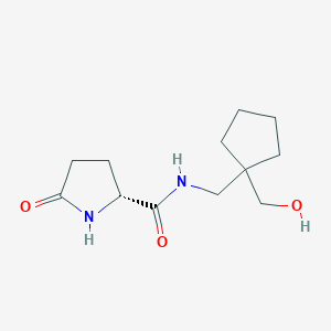 molecular formula C12H20N2O3 B6632446 (2R)-N-[[1-(hydroxymethyl)cyclopentyl]methyl]-5-oxopyrrolidine-2-carboxamide 