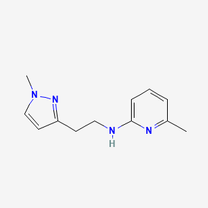 molecular formula C12H16N4 B6632458 6-methyl-N-[2-(1-methylpyrazol-3-yl)ethyl]pyridin-2-amine 