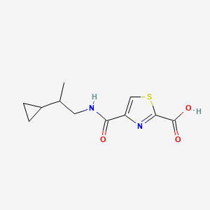 molecular formula C11H14N2O3S B6632465 4-(2-Cyclopropylpropylcarbamoyl)-1,3-thiazole-2-carboxylic acid 