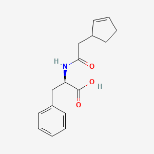 molecular formula C16H19NO3 B6632495 (2R)-2-[(2-cyclopent-2-en-1-ylacetyl)amino]-3-phenylpropanoic acid 