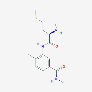 molecular formula C14H21N3O2S B6632496 3-[[(2R)-2-amino-4-methylsulfanylbutanoyl]amino]-N,4-dimethylbenzamide 