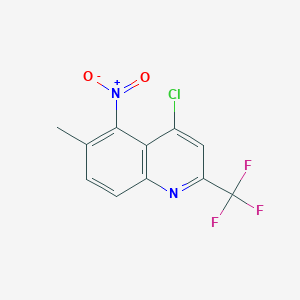 molecular formula C11H6ClF3N2O2 B066325 4-氯-6-甲基-5-硝基-2-(三氟甲基)喹啉 CAS No. 175203-61-9