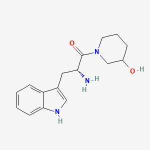 molecular formula C16H21N3O2 B6632508 (2R)-2-amino-1-(3-hydroxypiperidin-1-yl)-3-(1H-indol-3-yl)propan-1-one 
