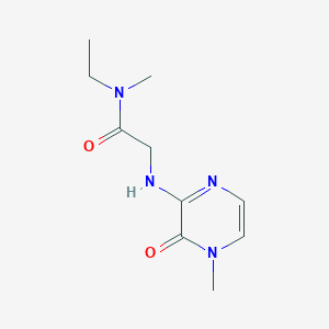 molecular formula C10H16N4O2 B6632523 N-ethyl-N-methyl-2-[(4-methyl-3-oxopyrazin-2-yl)amino]acetamide 