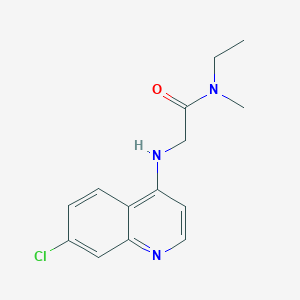 molecular formula C14H16ClN3O B6632533 2-[(7-chloroquinolin-4-yl)amino]-N-ethyl-N-methylacetamide 