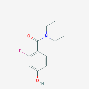 molecular formula C12H16FNO2 B6632539 N-ethyl-2-fluoro-4-hydroxy-N-propylbenzamide 