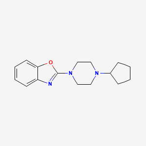 molecular formula C16H21N3O B6632554 2-(4-Cyclopentylpiperazin-1-yl)-1,3-benzoxazole 