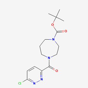 molecular formula C15H21ClN4O3 B6632564 Tert-butyl 4-(6-chloropyridazine-3-carbonyl)-1,4-diazepane-1-carboxylate 
