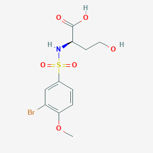 molecular formula C11H14BrNO6S B6632569 (2R)-2-[(3-bromo-4-methoxyphenyl)sulfonylamino]-4-hydroxybutanoic acid 