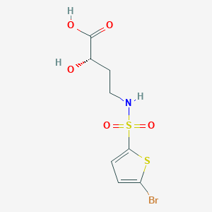molecular formula C8H10BrNO5S2 B6632574 (2S)-4-[(5-bromothiophen-2-yl)sulfonylamino]-2-hydroxybutanoic acid 