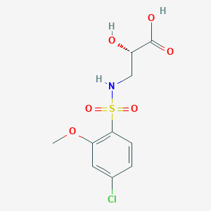 molecular formula C10H12ClNO6S B6632576 (2S)-3-[(4-chloro-2-methoxyphenyl)sulfonylamino]-2-hydroxypropanoic acid 