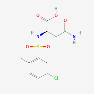 molecular formula C11H13ClN2O5S B6632586 (2R)-4-amino-2-[(5-chloro-2-methylphenyl)sulfonylamino]-4-oxobutanoic acid 