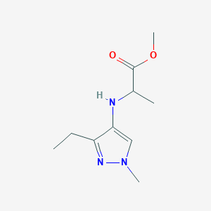 molecular formula C10H17N3O2 B6632591 Methyl 2-[(3-ethyl-1-methylpyrazol-4-yl)amino]propanoate 