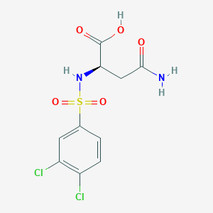 molecular formula C10H10Cl2N2O5S B6632596 (2R)-4-amino-2-[(3,4-dichlorophenyl)sulfonylamino]-4-oxobutanoic acid 