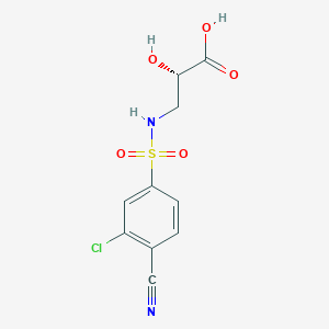 molecular formula C10H9ClN2O5S B6632656 (2S)-3-[(3-chloro-4-cyanophenyl)sulfonylamino]-2-hydroxypropanoic acid 