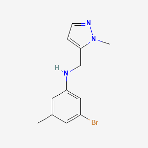 molecular formula C12H14BrN3 B6632661 3-bromo-5-methyl-N-[(2-methylpyrazol-3-yl)methyl]aniline 