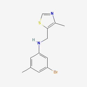 molecular formula C12H13BrN2S B6632678 3-bromo-5-methyl-N-[(4-methyl-1,3-thiazol-5-yl)methyl]aniline 