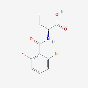 molecular formula C11H11BrFNO3 B6632684 (2S)-2-[(2-bromo-6-fluorobenzoyl)amino]butanoic acid 