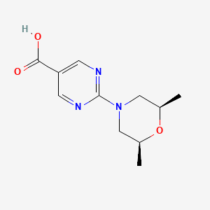 molecular formula C11H15N3O3 B6632700 2-[(2S,6R)-2,6-dimethylmorpholin-4-yl]pyrimidine-5-carboxylic acid 