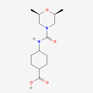 molecular formula C14H24N2O4 B6632719 4-[[(2R,6S)-2,6-dimethylmorpholine-4-carbonyl]amino]cyclohexane-1-carboxylic acid 
