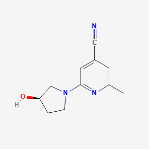 molecular formula C11H13N3O B6632720 2-[(3R)-3-hydroxypyrrolidin-1-yl]-6-methylpyridine-4-carbonitrile 