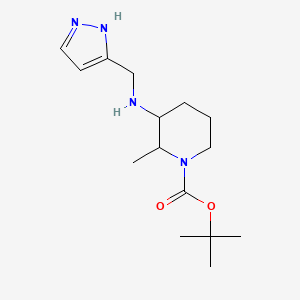molecular formula C15H26N4O2 B6632729 tert-butyl 2-methyl-3-(1H-pyrazol-5-ylmethylamino)piperidine-1-carboxylate 