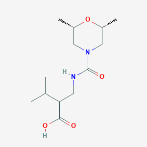 molecular formula C13H24N2O4 B6632734 2-[[[(2S,6R)-2,6-dimethylmorpholine-4-carbonyl]amino]methyl]-3-methylbutanoic acid 