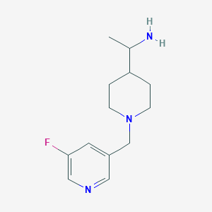 molecular formula C13H20FN3 B6632742 1-[1-[(5-Fluoropyridin-3-yl)methyl]piperidin-4-yl]ethanamine 