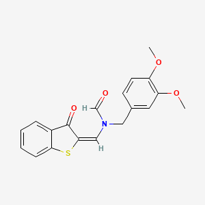 molecular formula C19H17NO4S B6632789 N-[(3,4-dimethoxyphenyl)methyl]-N-[(E)-(3-oxo-1-benzothiophen-2-ylidene)methyl]formamide 