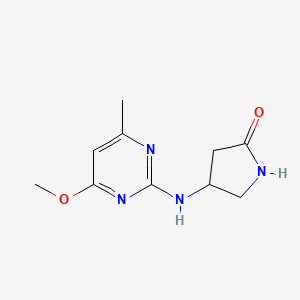 molecular formula C10H14N4O2 B6632794 4-[(4-Methoxy-6-methylpyrimidin-2-yl)amino]pyrrolidin-2-one 