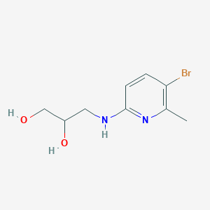 molecular formula C9H13BrN2O2 B6632802 3-[(5-Bromo-6-methylpyridin-2-yl)amino]propane-1,2-diol 