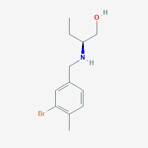 molecular formula C12H18BrNO B6632814 (2S)-2-[(3-bromo-4-methylphenyl)methylamino]butan-1-ol 