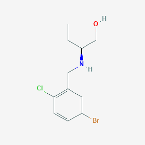 molecular formula C11H15BrClNO B6632818 (2S)-2-[(5-bromo-2-chlorophenyl)methylamino]butan-1-ol 
