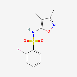 molecular formula C11H11FN2O3S B6632853 N-(3,4-Dimethyl-isoxazol-5-yl)-2-fluoro-benzenesulfonamide 