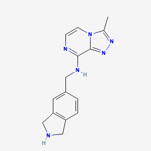 molecular formula C15H16N6 B6632858 N-(2,3-dihydro-1H-isoindol-5-ylmethyl)-3-methyl-[1,2,4]triazolo[4,3-a]pyrazin-8-amine 