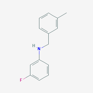 molecular formula C14H14FN B6632869 3-fluoro-N-[(3-methylphenyl)methyl]aniline 