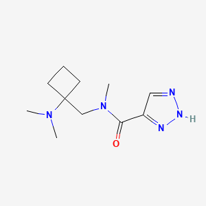 molecular formula C11H19N5O B6632927 N-[[1-(dimethylamino)cyclobutyl]methyl]-N-methyl-2H-triazole-4-carboxamide 