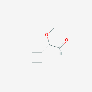 molecular formula C7H12O2 B6632928 2-Cyclobutyl-2-methoxyacetaldehyde 