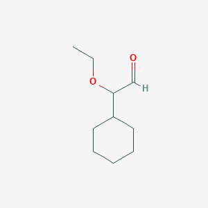 molecular formula C10H18O2 B6632929 2-Cyclohexyl-2-ethoxyacetaldehyde 