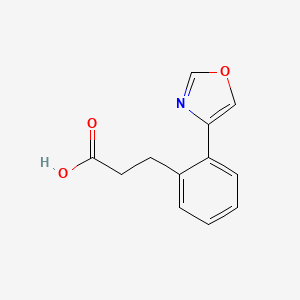 molecular formula C12H11NO3 B6632950 3-[2-(1,3-Oxazol-4-yl)phenyl]propanoic acid 